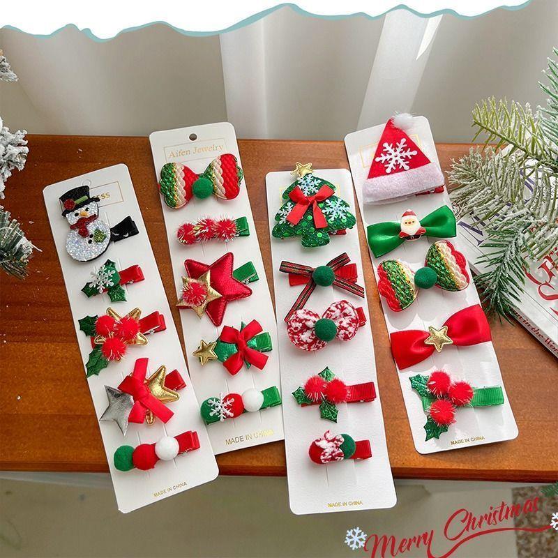 圣诞老人发夹潮夹子饰品发卡韩版刘海可爱秋冬夹发夹头饰圣诞节