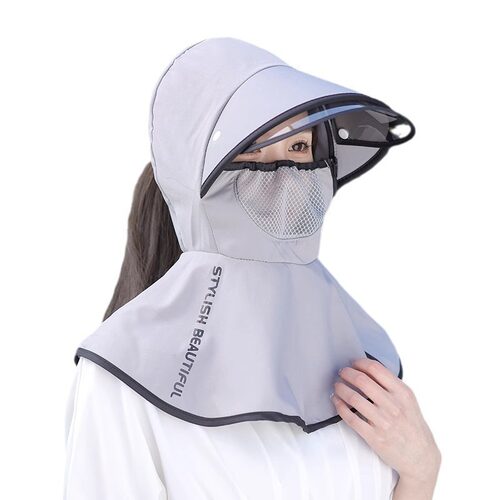 遮阳帽女全脸护颈一体式太阳帽大