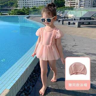女童游泳衣甜美可爱公主风女童夏季泳装速干新款公主连体游泳衣儿