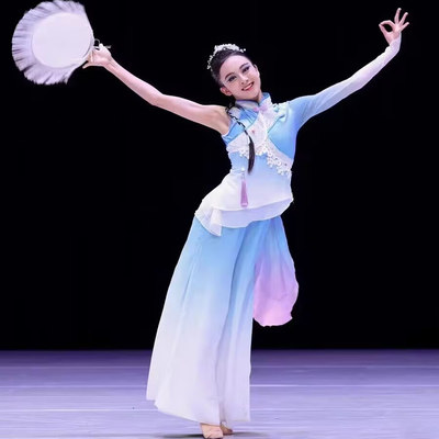 澜水见月圆舞蹈服钱鼓舞儿童古典舞服艺考服装胶州秧歌舞表演服装
