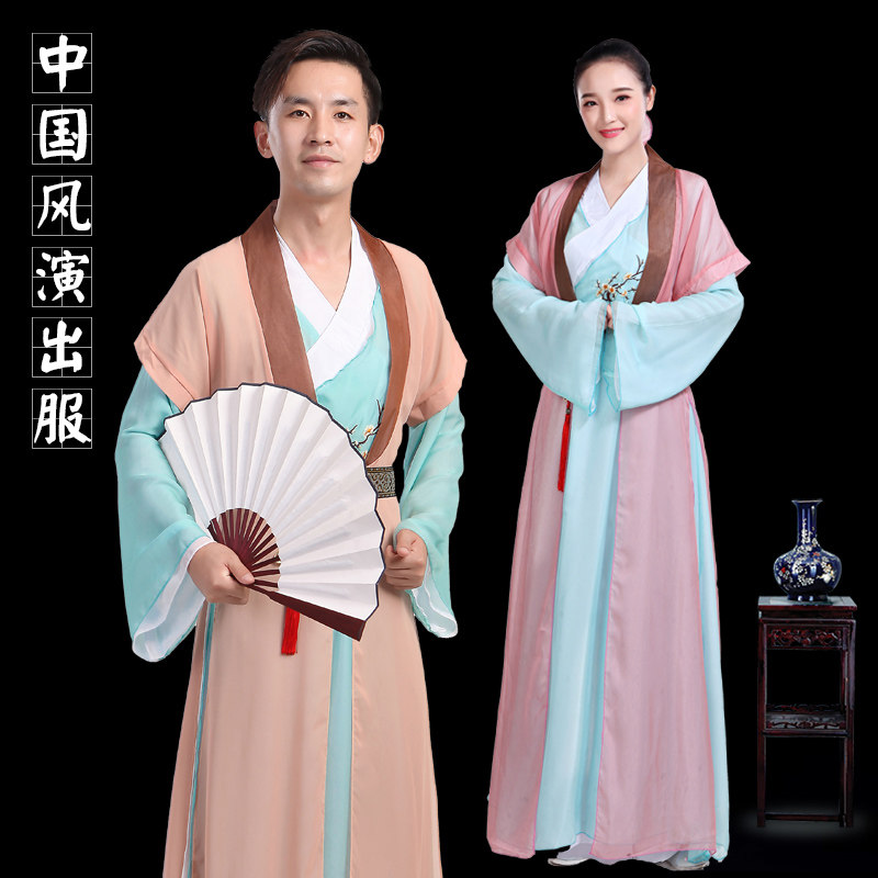 纸扇舞蹈服侠客古风舞蹈演出服