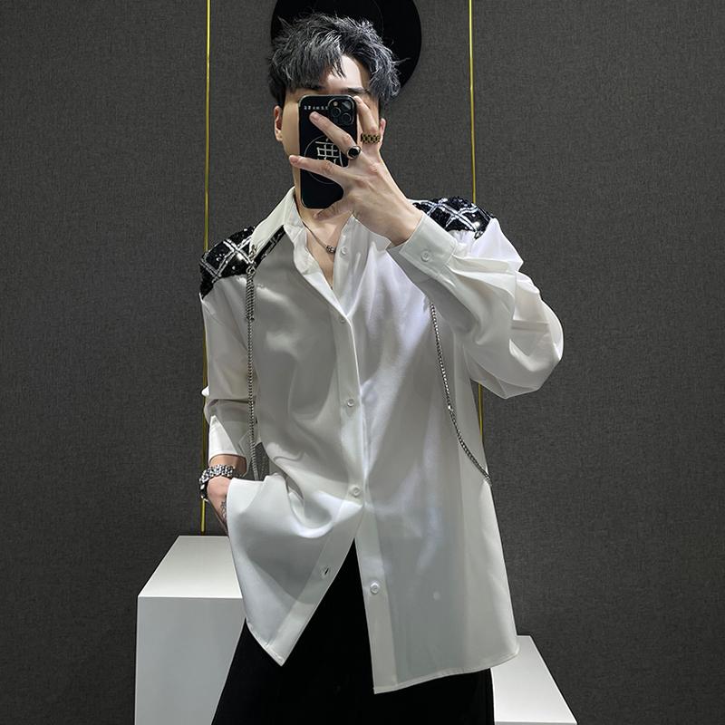 亮片设计高级感痞帅小众宽松衬衫
