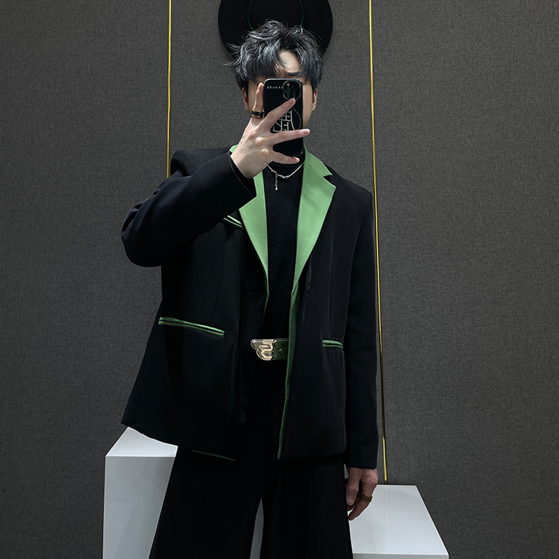 假两件西装外套男高级感垫肩西服