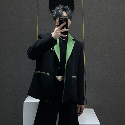 假两件西装外套男高级感垫肩西服