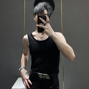 t恤百搭运动健身汗衫 鹿鹿 坎肩无袖 复古小众设计感背心男夏季 美式