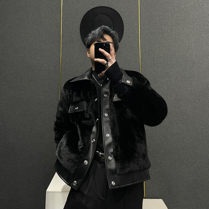 新款痞帅保暖夹克立领冬季宽松