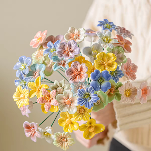 陶瓷花仿真花永生花装饰摆件礼物