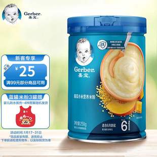 米粉婴儿辅食南瓜小米米粉宝宝高铁米糊2段250g Gerber 嘉宝