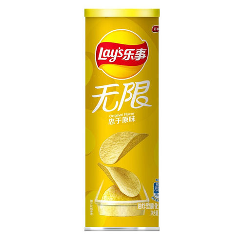 乐事（Lay's）无限薯片 零食 休闲食品 忠于原味104g罐装 膨化食