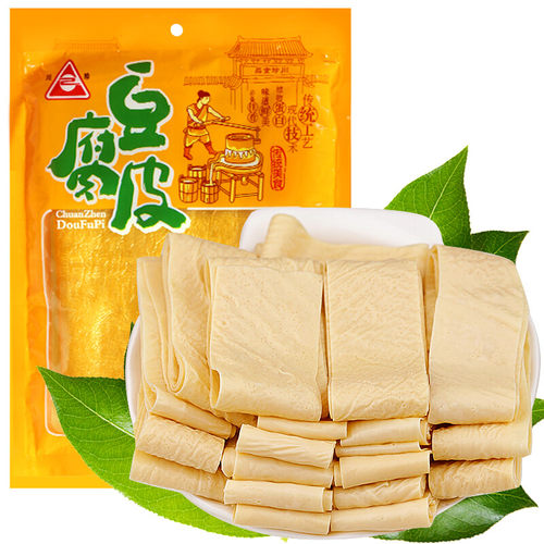 川珍 豆腐皮 200g 油豆皮半干豆皮干货特产豆制品火锅食材凉拌麻