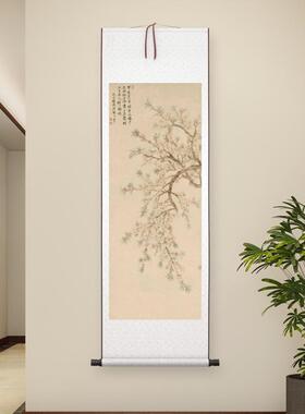 品1:1清 恽寿平桃花图轴花卉挂画仿古字画高清B微喷复制临摹范本