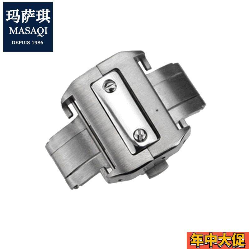 玛萨琪手表配件精钢表扣适用卡地亚山度士SANTOS桑托斯双按蝴蝶扣