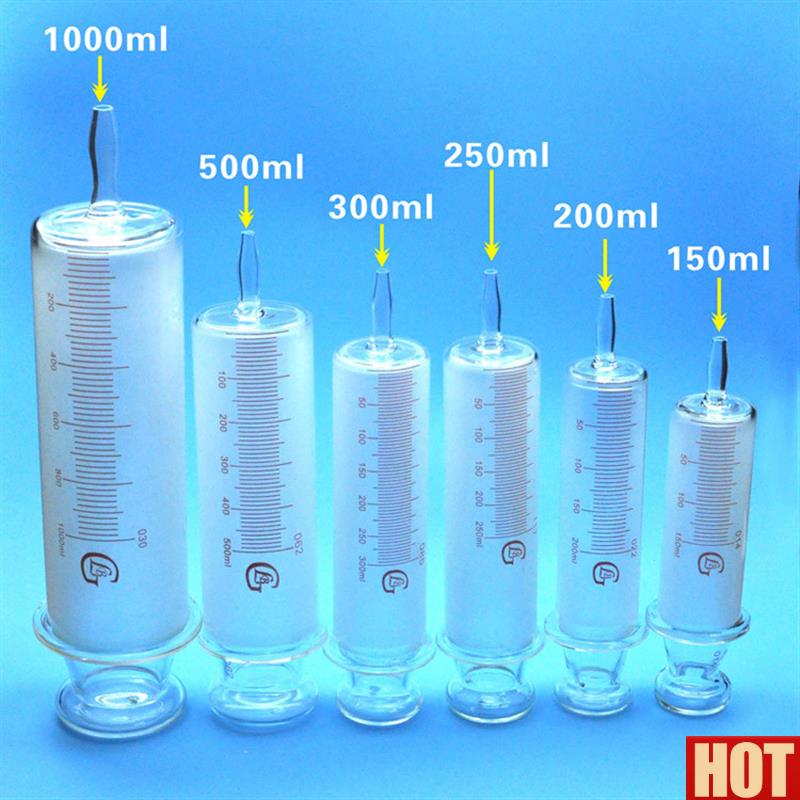 50mlP200ml250ml500ml1000ml玻璃针筒针管大口玻璃灌注器浣肠器