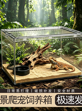 亚克力守宫蜥蜴爬宠生态缸饲养箱