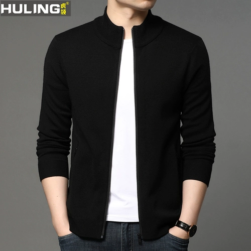 Осенний лонгслив, кардиган, мужской шерстяной трендовый трикотажный свитер, в корейском стиле