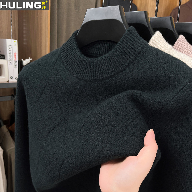 虎领潮流男士毛衣秋冬季针织衫套头2025新款休闲打底毛衫外套男装