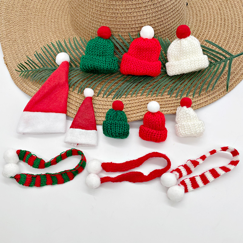 圣诞节迷你小帽子围巾装饰用品