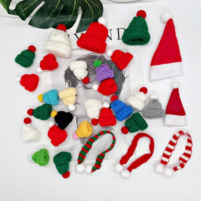 迷你酒瓶手指套圣诞节树玩偶围巾小帽子挂件装饰用品diy公仔配件