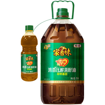 福临门家香味浓香菜籽油5L+700ml压榨家香味非转基因食用油 中粮