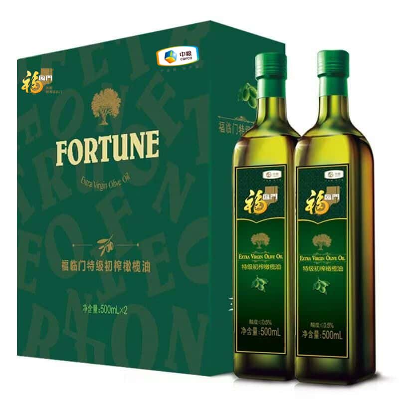 福临门橄榄油500ml*2礼盒装西班牙原油员工团购福利送礼年货 顺丰