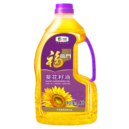 中粮福临门葵花籽油1.8L植物油压榨一级家烘焙食用油中粮出品小瓶