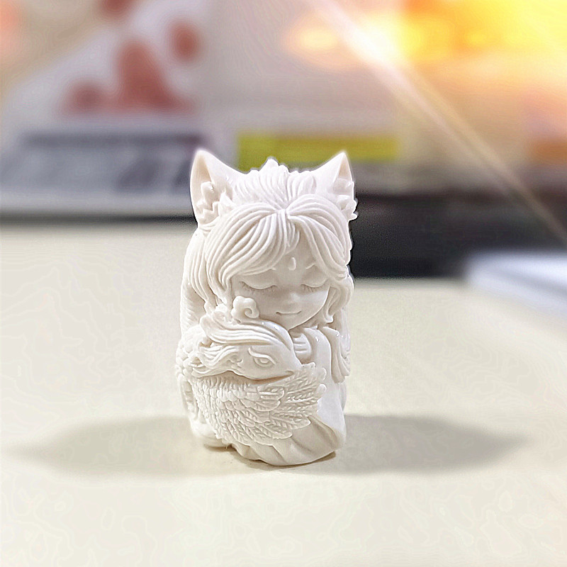 吴门工匠女猛犸象牙凤九吊坠