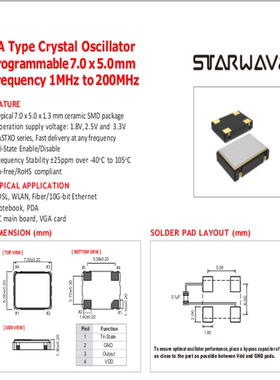 SWPABV33EF 8.38155M 8.38155MHZ 1.8V-3.3V 7050 有源晶振 CMOS