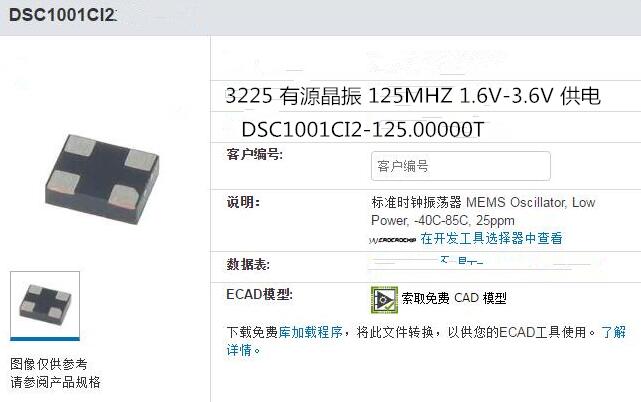 有源晶振125MHZOSC3225