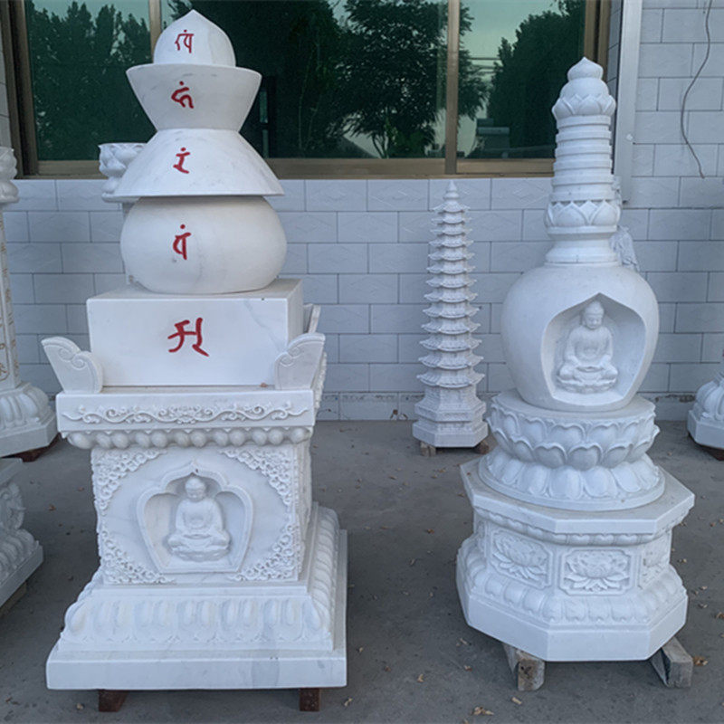 汉白玉舍利塔  七宝佛塔石材阿育王塔和平塔石头菩提石塔厂家定制