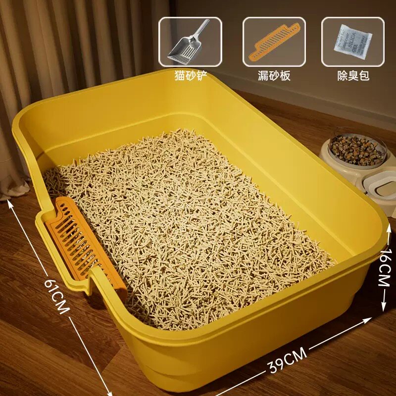 猫砂盆多功能超大号防溅高围栏猫砂盆半封闭式猫咪厕所易清洗