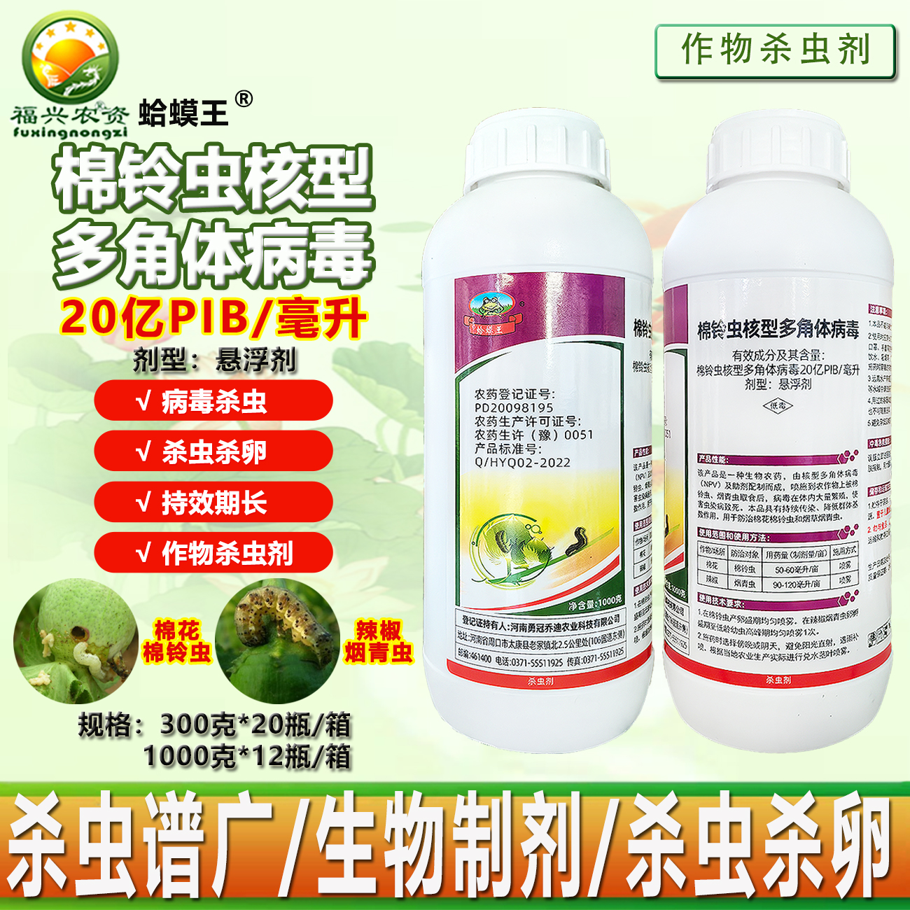 蛤蟆王棉铃虫钻心虫杀虫剂