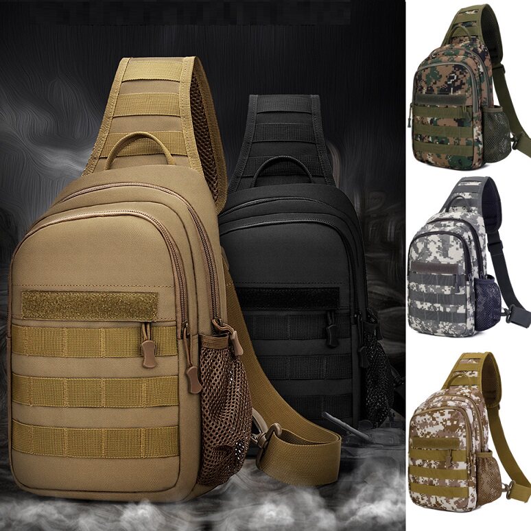 户外运动多功能防水背包男女军迷战术迷彩胸包骑行吃鸡单肩斜挎包
