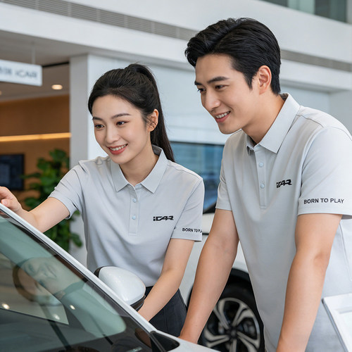 奇瑞icar工作服定制短袖T恤工装