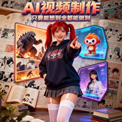 AI视频动画制作企业产品宣传IP设计数字人换装年会庆典开场视频