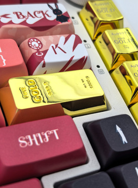 diy个性金属esc键帽黄色2.25U回车键锌合金原厂机械键盘1U键帽