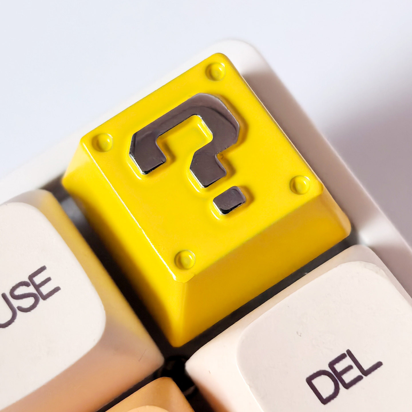 超级玛丽奥金属键帽周边黄色问号机械键盘锌合金属原厂个性增补帽