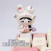 DIY凯蒂猫立体键帽可爱卡通白色萌系个性 饰 键帽机械键盘esc创意装