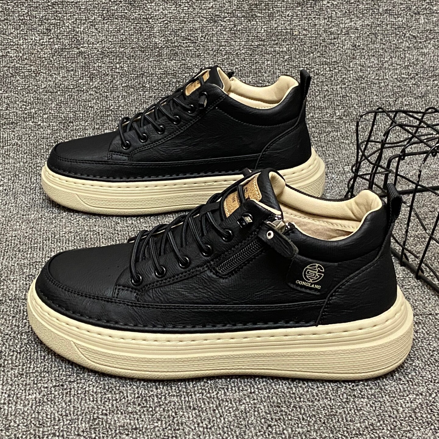 轻便踩屎感加绒保暖英伦风休闲鞋