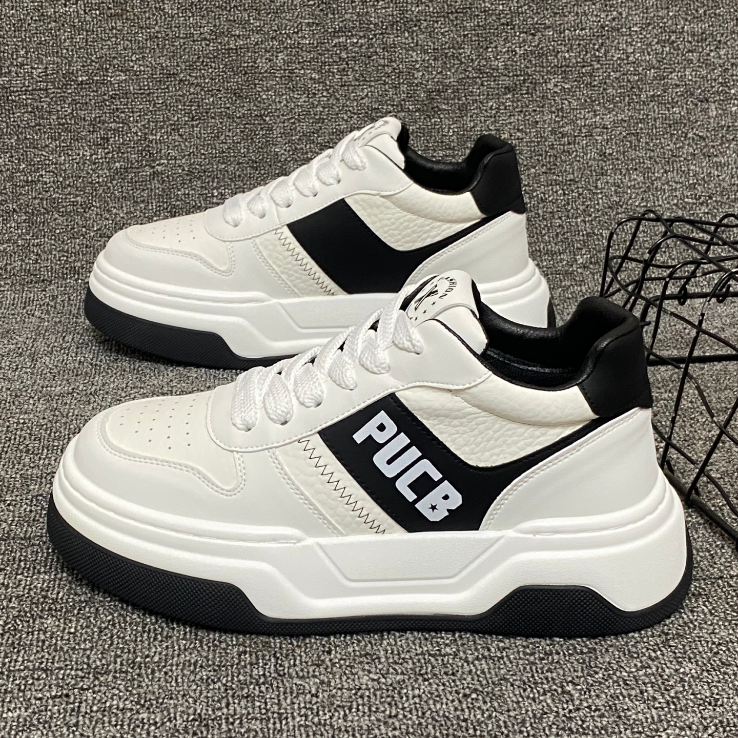 百搭厚底中帮板鞋隐形增高休闲鞋