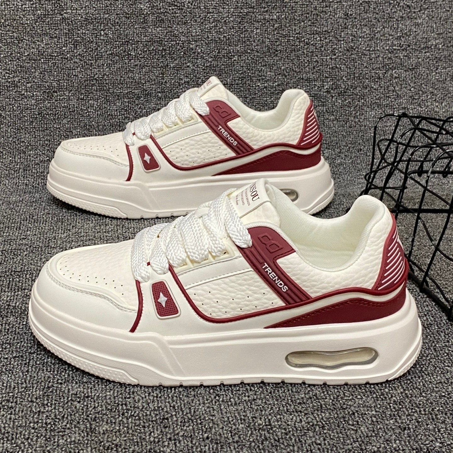 港风青少年厚底小白鞋2026春季新款韩版男鞋百搭透气时尚休闲板鞋,流行男鞋,休闲板鞋,淘宝优惠券,粉丝福利购,淘宝优惠卷