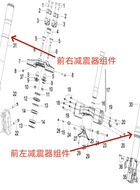 贝纳利大魔鬼752S原厂BJ750GS前左右减震组件前左右避震前叉