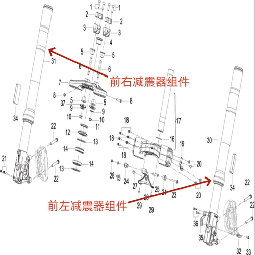 贝纳利原厂前左右减震组件避震