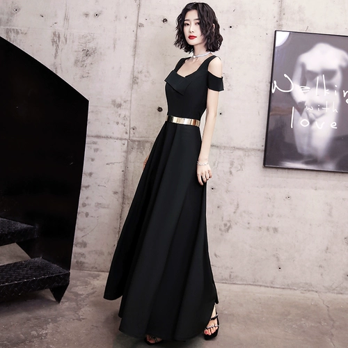 Черное элитное летнее вечернее платье, яркий броский стиль, изысканный стиль