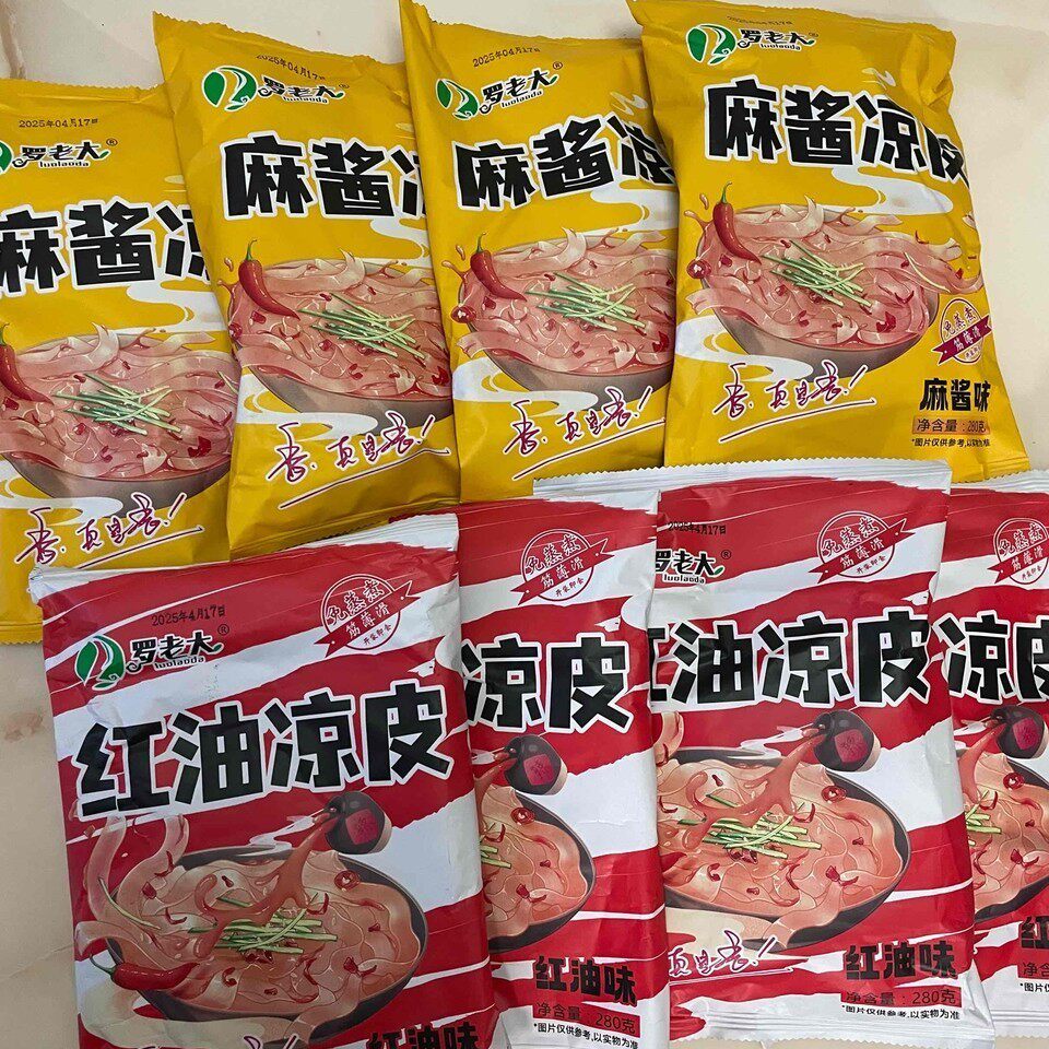 新日期罗老大鲜凉皮麻酱红油免煮新鲜劲道上班族午饭速食现做现速