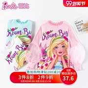 Barbie 2019 mùa thu quần áo trẻ em trẻ em áo mới Áo phông bé gái thoáng khí áo len dài tay áo len - Áo thun