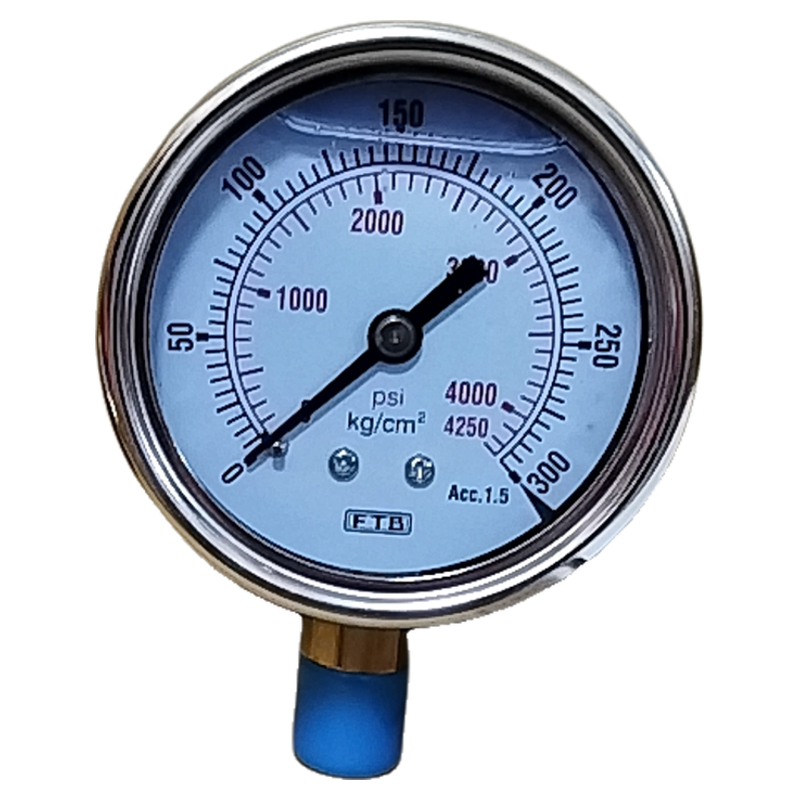 台湾FTB压力表300kg/cm²4250psi径向1/4pt ACC.1.5充油323.11.22