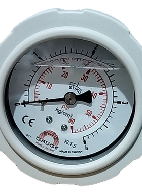 台湾华记SAFE灰色轴向压力表PP4kg侧锁式GF-ACFH1弗橡胶隔膜无边