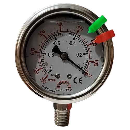 真空表台湾SAFE华记不锈钢Ac-Ap1/25-760径向760mMHG/-1bar负压表