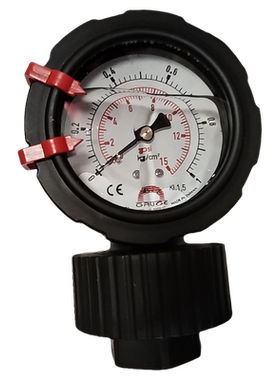 台湾stiko/safe华记GS-AC单面弗橡胶压力表pp隔膜0-1kg螺纹1/2