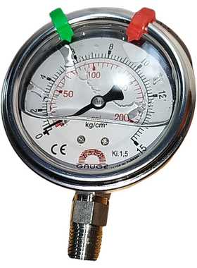 台湾safe华记stiko不锈钢压力表0-15KG/psi径向AC-AP1 2.5